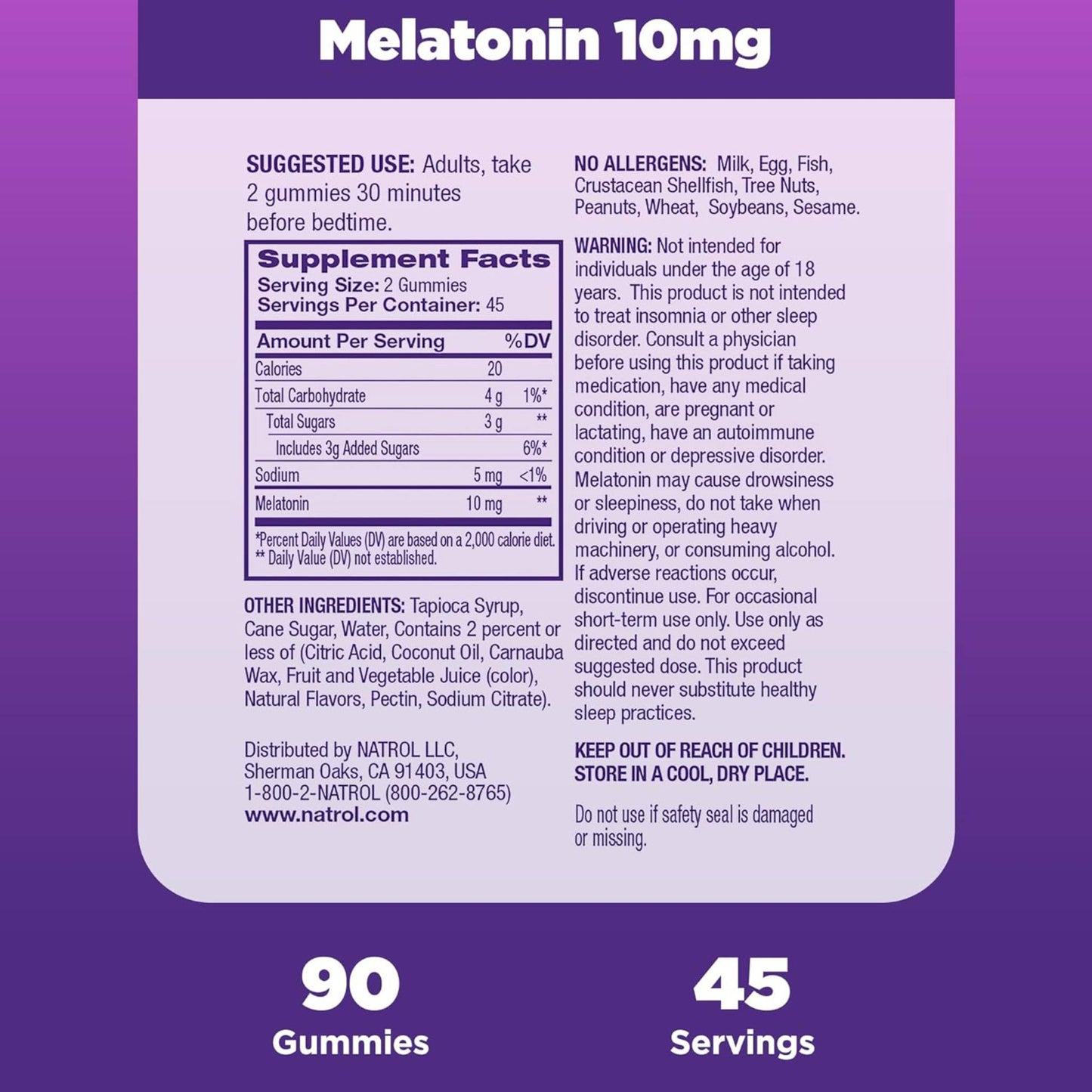 Natrol Sleep Melatonina 10mg