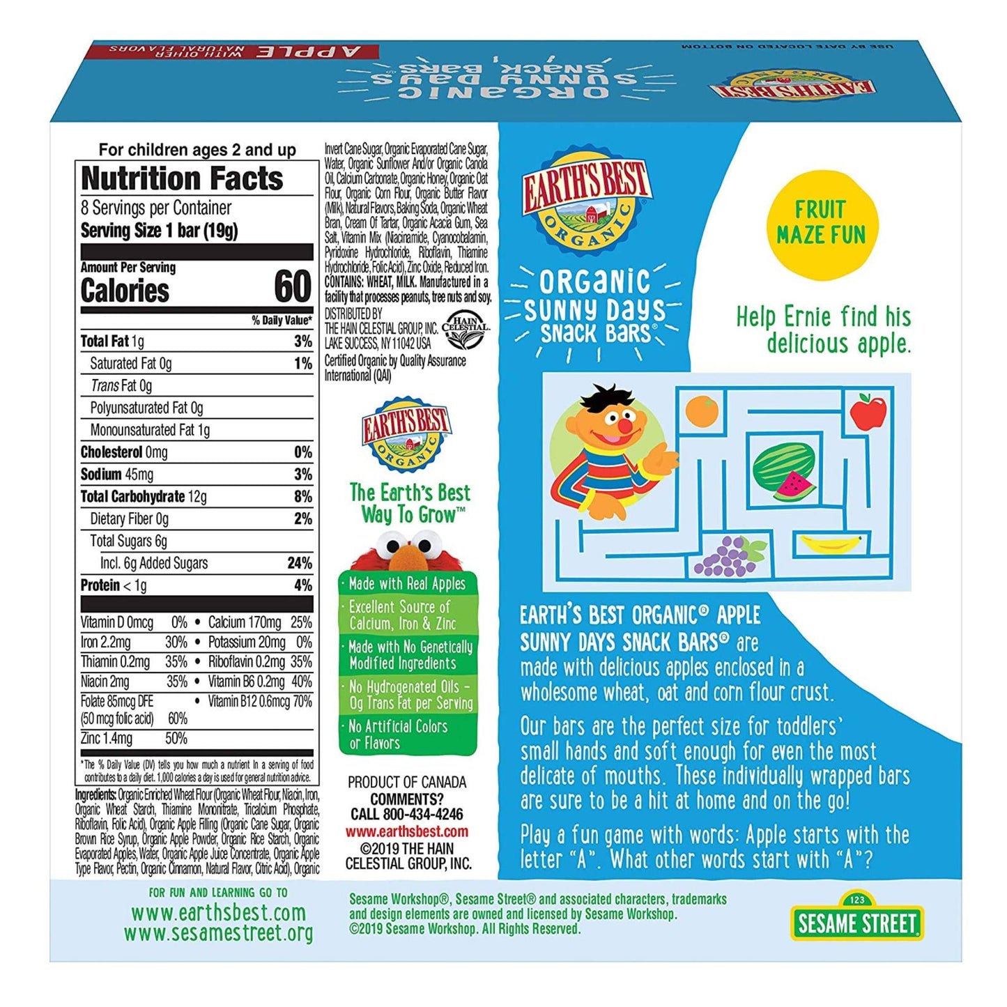 Earth´s Best Barritas sabor manzana