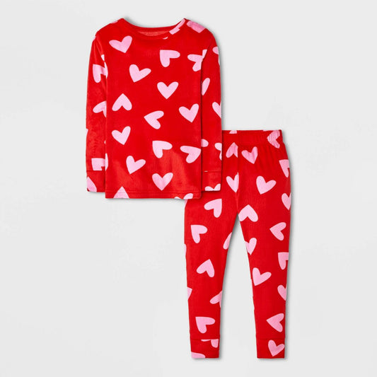 Pijama roja corazones