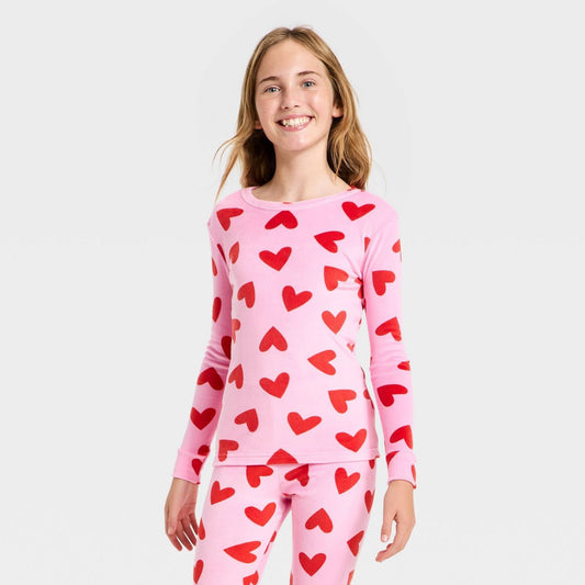 Pijama corazones rosa