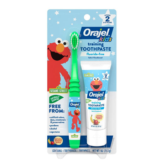 Orajel Kids Elmo Fluoride-Free Set de cepillo y pasta de dientes