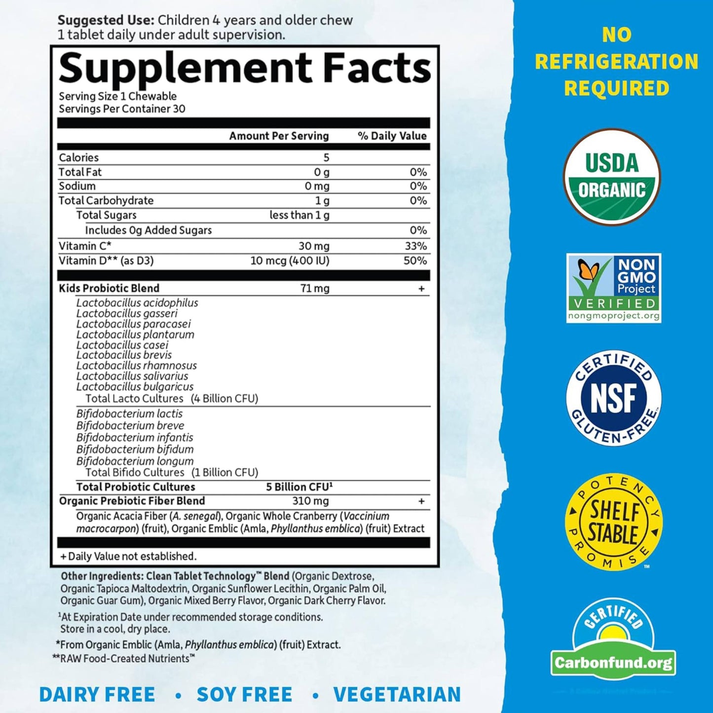 Garden of Life Organic Kids Probiotics + Vitamins C & D