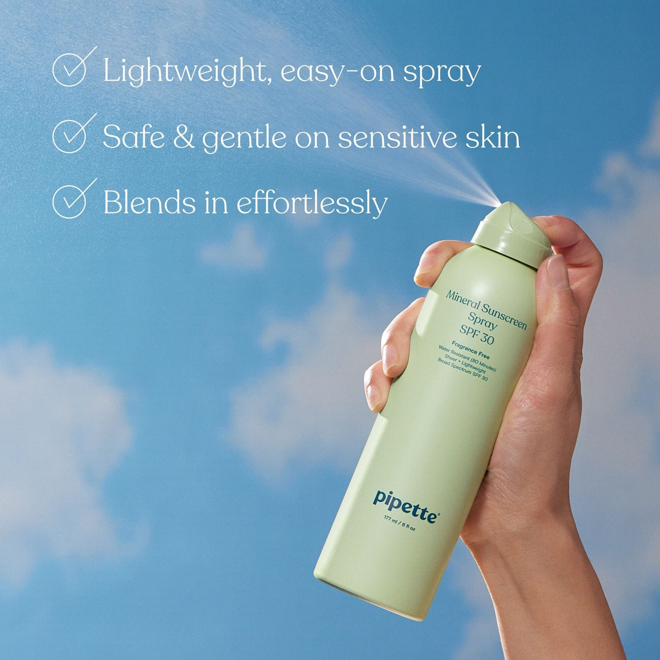 Pipette. Bloqueador mineral en spray
