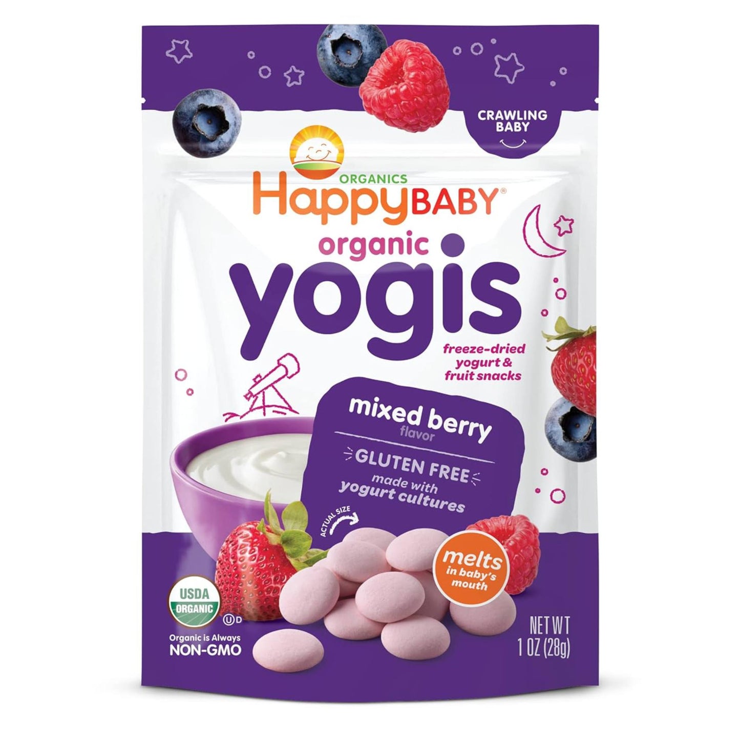 Happy Baby Organic Yogis. Sabor mix de berries