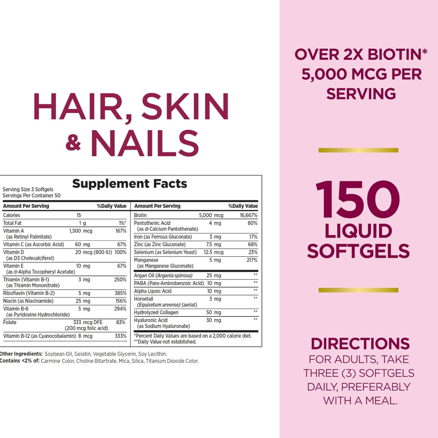 Natures´s Bounty Hair Skin and Nails Softgels